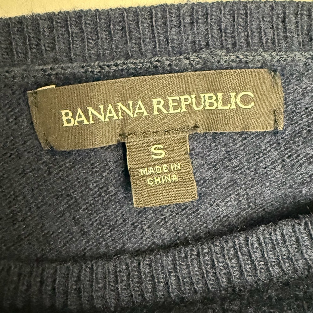 Banana Republic Navy Blue Knit Sweater Dress Size S Cashmere Blend - Picture 8 of 13